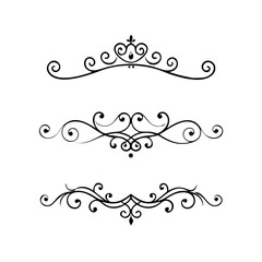 Hand drawn text dividers and graphic elements. Vector floral designs. Vintage ornament divider set.Hand drawn border collection for invitation,poster,banner.Retro decoration vector collection
