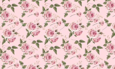 Elegant Hand Painted Curly and Floral Pattern Illustrations