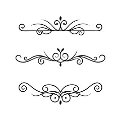 Hand drawn text dividers and graphic elements. Vector floral designs. Vintage ornament divider set.Hand drawn border collection for invitation,poster,banner.Retro decoration vector collection
