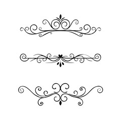 Hand drawn text dividers and graphic elements. Vector floral designs. Vintage ornament divider set.Hand drawn border collection for invitation,poster,banner.Retro decoration vector collection
