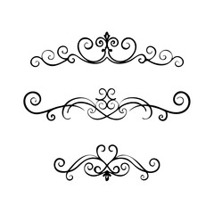 Hand drawn text dividers and graphic elements. Vector floral designs. Vintage ornament divider set.Hand drawn border collection for invitation,poster,banner.Retro decoration vector collection
