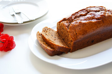 Homemade Vegan gluten free pound on a plate