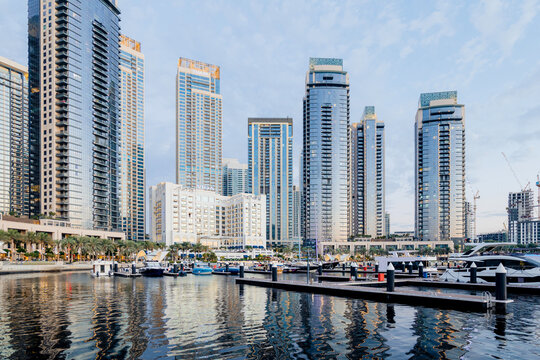 Dubai Creek Harbour cityscape with residential skyscrapers and harbour. 8 january 2025, Dubai, UAE