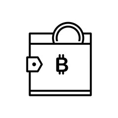 Bitcoin wallet icon with simple and modern design crypto currency theme isolated on transparent background