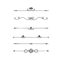 Hand drawn text dividers and graphic elements. Vector floral designs. Vintage ornament divider set.Hand drawn border collection for invitation,poster,banner.Retro decoration vector collection
