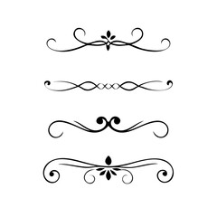 Hand drawn text dividers and graphic elements. Vector floral designs. Vintage ornament divider set.Hand drawn border collection for invitation,poster,banner.Retro decoration vector collection
