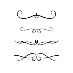 Hand drawn text dividers and graphic elements. Vector floral designs. Vintage ornament divider set.Hand drawn border collection for invitation,poster,banner.Retro decoration vector collection
