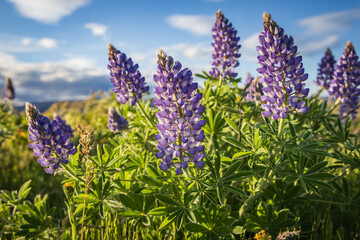 Spring time bloom of Lupine flowers in the Columbia Gorge.