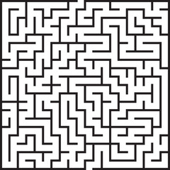 Complex Black and White Square Maze Puzzle Game Challenge