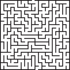 Complex Square Maze Puzzle Black and White Labyrinth Game