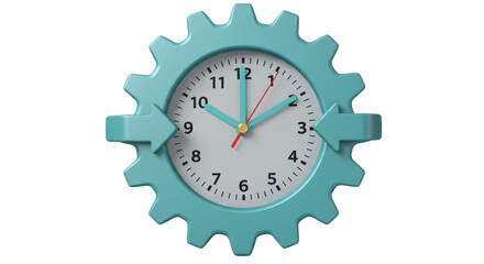 Isolated Clock with Gear Shape