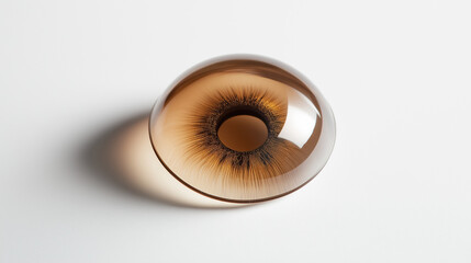 Realistic brown contact lenses displayed on a clean white background, showcasing vibrant color and detailed iris design