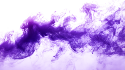 Abstract purple smoke flames on transparent background