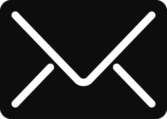 A clean, minimalist icon of an email envelope in black and white.