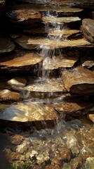 Cascading Water Through Stones