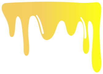Sticker of yellow honey flowing in smooth curved streams with a gradient from orange to bright yellow.