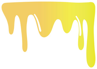Sticker of yellow honey flowing in smooth curved streams with a gradient from orange to bright yellow.