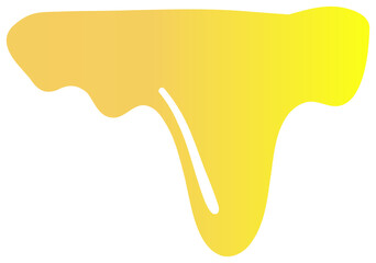 Sticker of yellow honey flowing in smooth curved streams with a gradient from orange to bright yellow.
