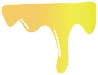Sticker of yellow honey flowing in smooth curved streams with a gradient from orange to bright yellow.
