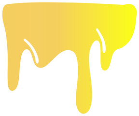 Sticker of yellow honey flowing in smooth curved streams with a gradient from orange to bright yellow.