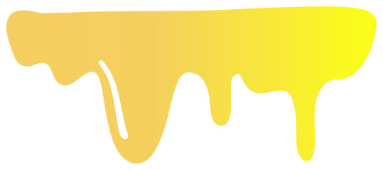 Sticker of yellow honey flowing in smooth curved streams with a gradient from orange to bright yellow.