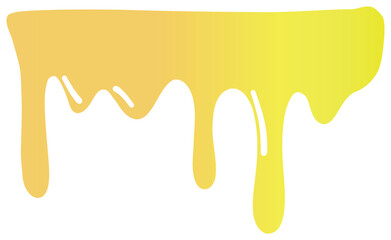 Sticker of yellow honey flowing in smooth curved streams with a gradient from orange to bright yellow.