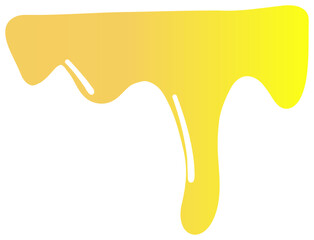 Sticker of yellow honey flowing in smooth curved streams with a gradient from orange to bright yellow.