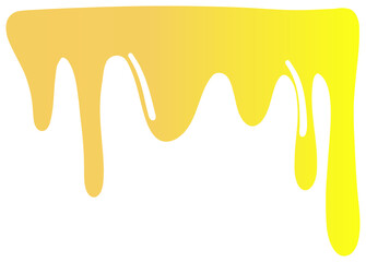 Sticker of yellow honey flowing in smooth curved streams with a gradient from orange to bright yellow.