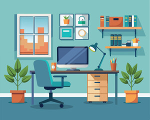 Modern Home Office Setup. Stylish and Organized Workspace