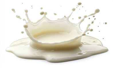 Creamy milk splash isolated on white