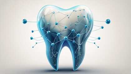 tooth with molecule isolated on a white background protect your teeth
