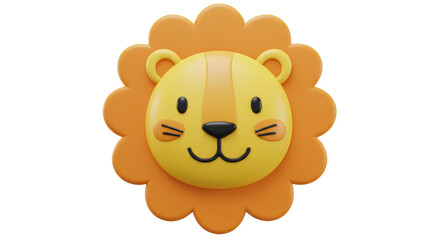 Isolated Lion Cartoon Head