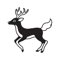Fototapeta premium Leaping Reindeer Calf Silhouette Vector Design