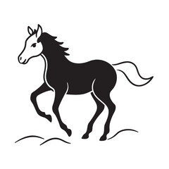 Bucking Foal Silhouette Running Vector Design