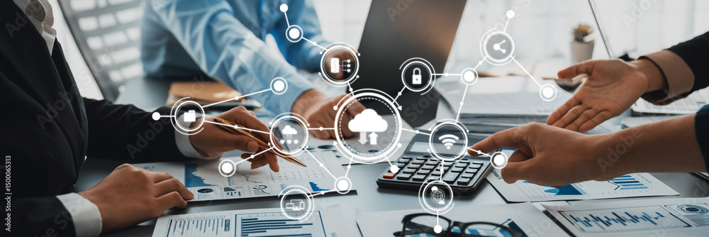 Poster collaborative computing and data analysis in a modern office environment with interactive technology