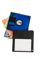 Pile of vintage computer floppies