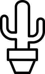 simple outline cactus icon for desert and botanical design