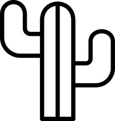 simple outline cactus icon for desert and botanical design