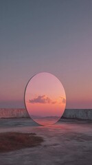 Obraz premium Isolated upright mirror with clean backdrop, ideal for advertising personal care, modern design, and lifestyle editorial content.