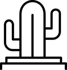 simple outline cactus icon for desert and botanical design