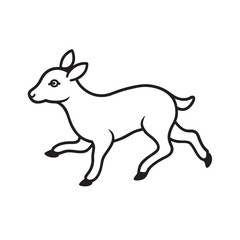 Skipping Lamb In Meadow Silhouette Vector Design