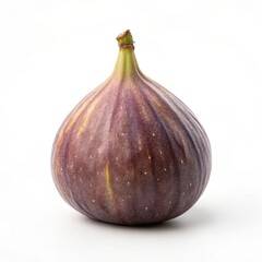Single Fresh Figs on White Background