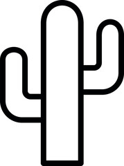 simple outline cactus icon for desert and botanical design