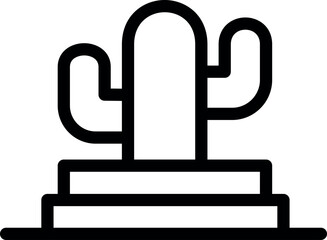 simple outline cactus icon for desert and botanical design