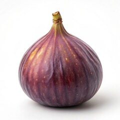 Single Fresh Figs on White Background