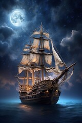 A majestic pirate ship