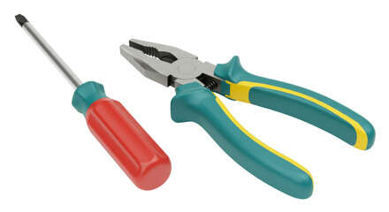 Isolated Pliers and Screwdriver