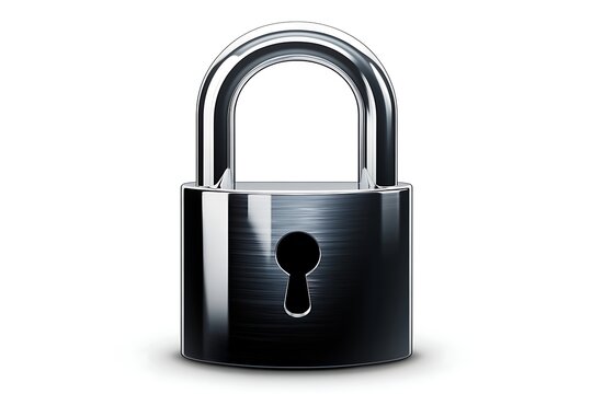 A chrome padlock with an open shackle, symbolizing security and freedom, depicted in a 3D icon style.