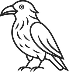 raven outline icon on transparent background