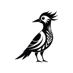 

Hoopoe Bird Silhouette with white background